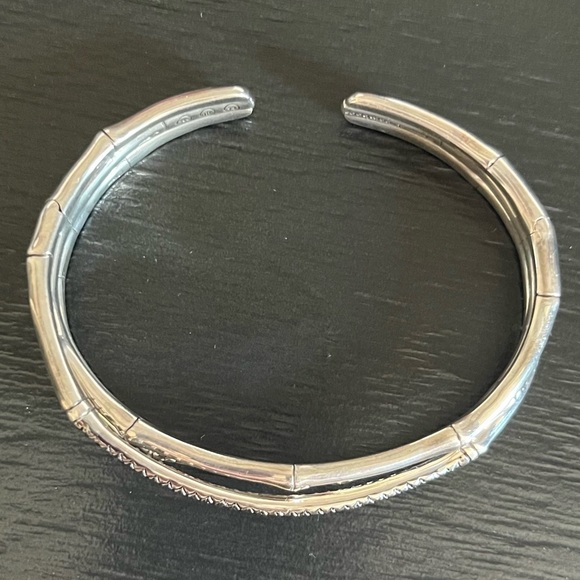 John Hardy Bamboo Sterling Silver and Black Sapphire Bracelet - Picture 7 of 8